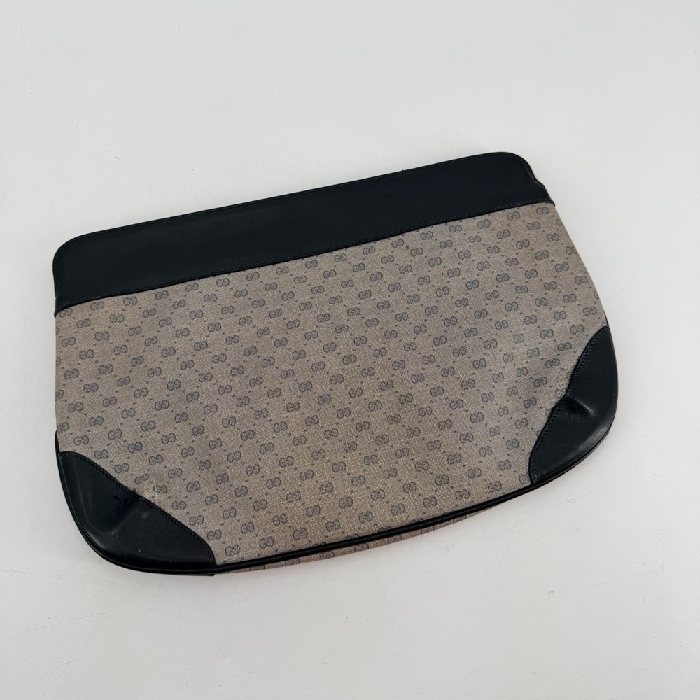 Vintage Gucci Blue Micro Logo GG Clutch Purse Bag FLAWS - Picture 5 of 14